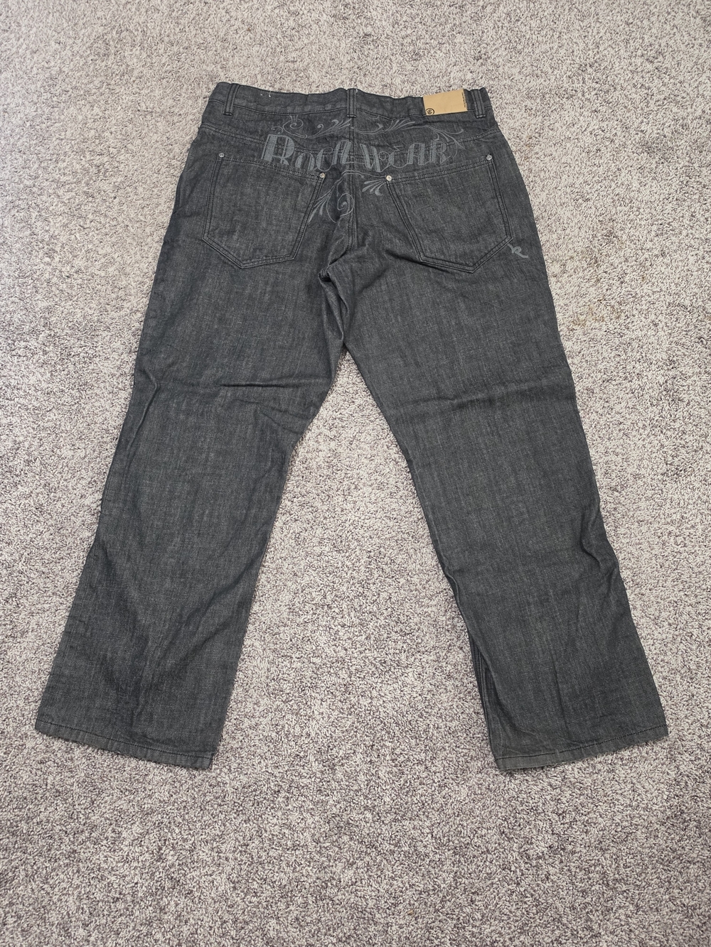 Rocawear Men’s Black Relaxed Straight Jeans